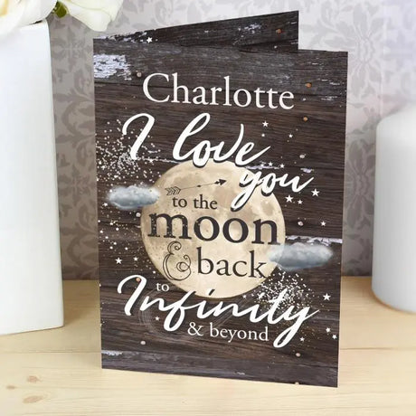 Personalised To the Moon & Infinity Card - Greeting Cards at Gift Moments