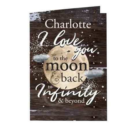 Personalised To the Moon & Infinity Card - Greeting Cards at Gift Moments