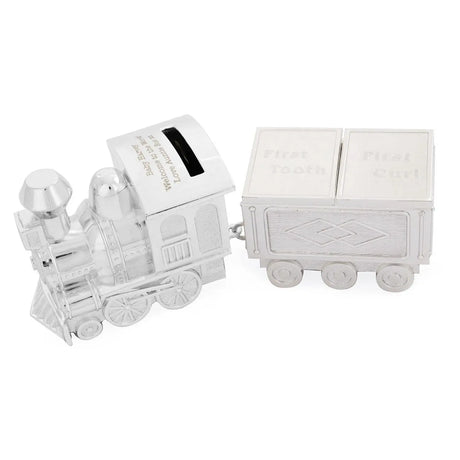 Personalised Train Money Box with Tooth & Curl Trinket Box - Money Boxes at Gift Moments