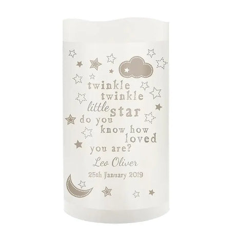 Personalised Twinkle Twinkle Nightlight LED Candle - LED Lighting at Gift Moments