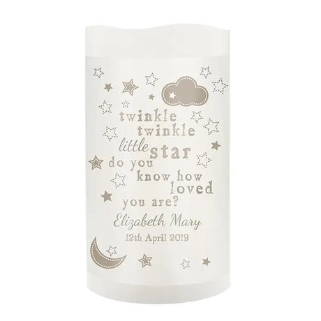 Personalised Twinkle Twinkle Nightlight LED Candle - LED Lighting at Gift Moments