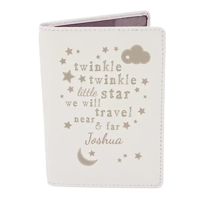 Personalised Twinkle Twinkle Cream Passport Holder - Travel Accessories at Gift Moments