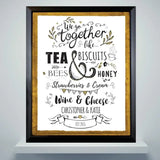 Personalised We Go Together Like... Black Framed Print - Framed Prints at Gift Moments