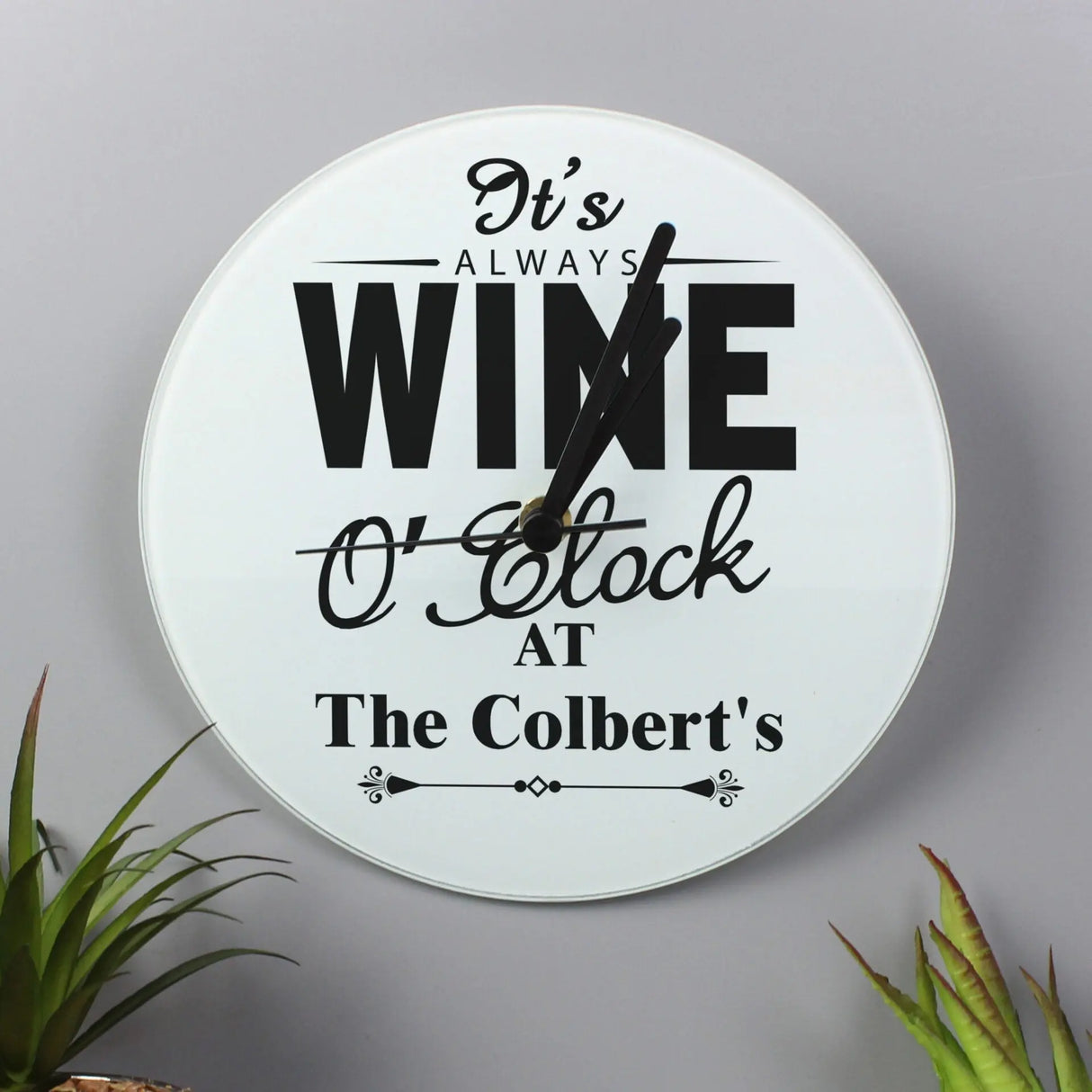 Personalised Wine O’Clock Wall Clock: 1 - Clocks By Gift Moments