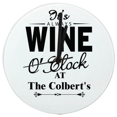 Personalised Wine O'Clock Clock - Clocks at Gift Moments