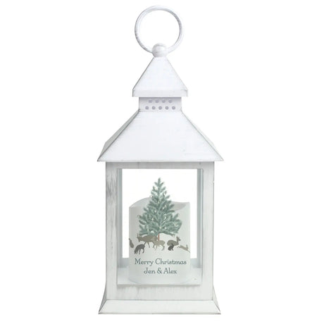 Personalised A Winter's Night White Lantern - LED Lighting at Gift Moments