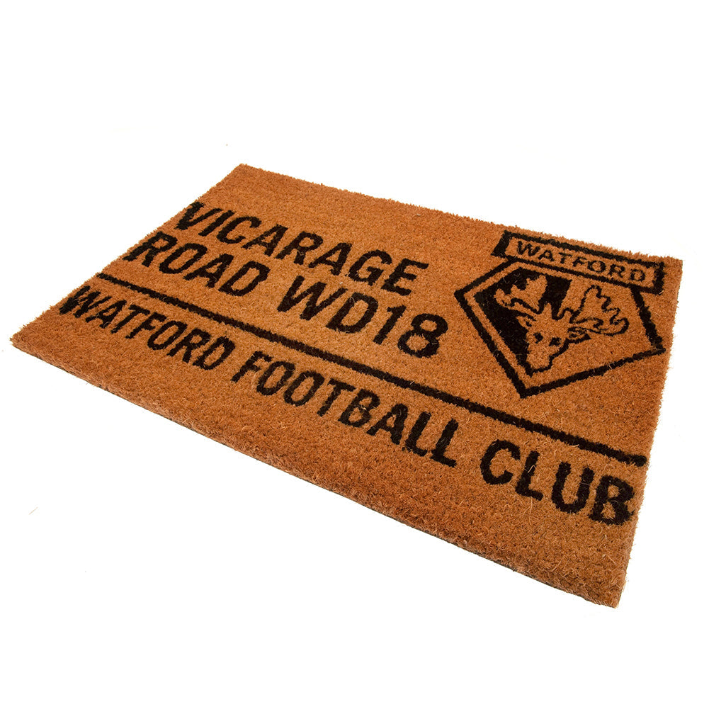 Watford FC Doormat - Natural Coconut Fibre Entrance Mat - Doormats at Gift Moments