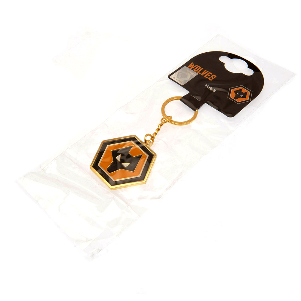 Wolverhampton Wanderers FC Metal Crest Keyring - Keyrings at Gift Moments