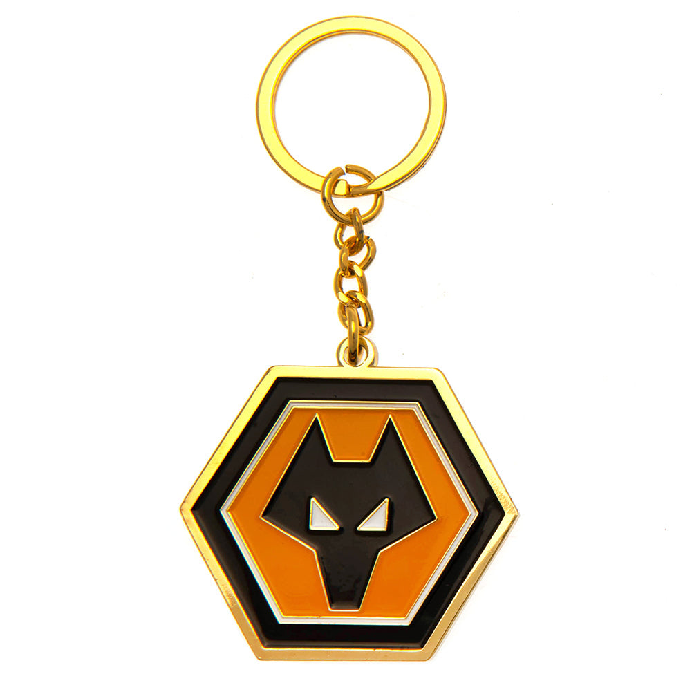 Wolverhampton Wanderers FC Metal Crest Keyring - Keyrings at Gift Moments