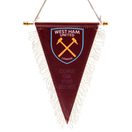 West Ham United FC Triangular Mini Pennant - Flags & Banners at Gift Moments