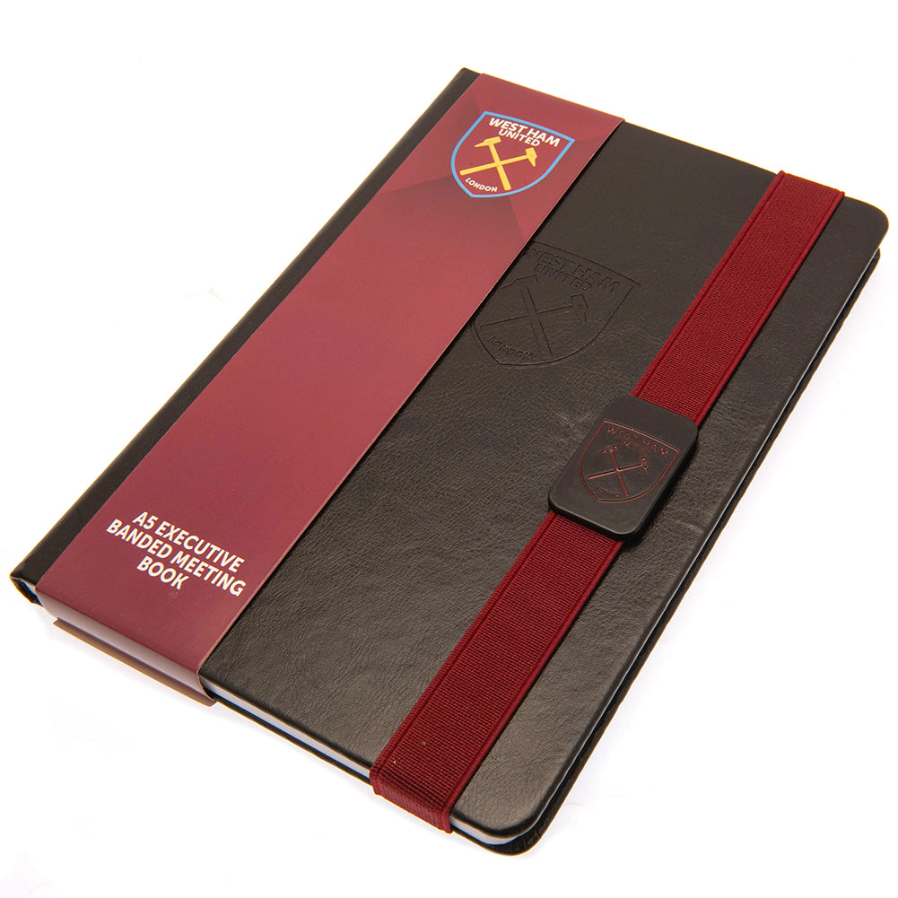 West Ham United FC A5 Notebook - Premium Faux Leather Design - Notebooks at Gift Moments