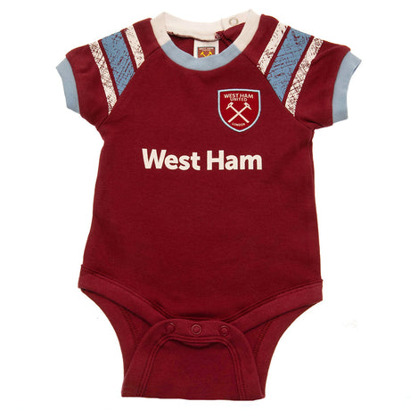 West Ham United FC 2 Pack Bodysuit 12-18 Mths ST - Baby Clothing at Gift Moments