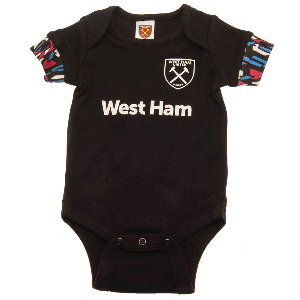 West Ham United FC 2 Pack Bodysuit 12-18 Mths ST - Baby Clothing at Gift Moments