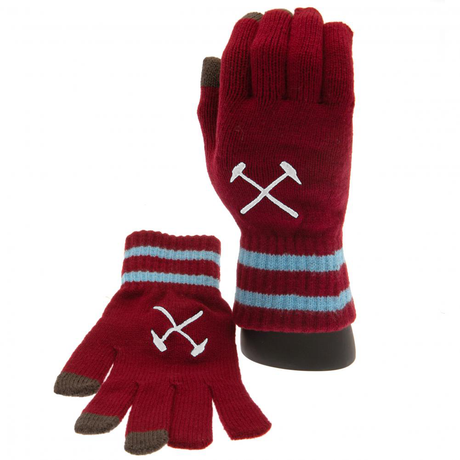 West Ham United FC Touchscreen Knitted Gloves for Youths - Gloves at Gift Moments