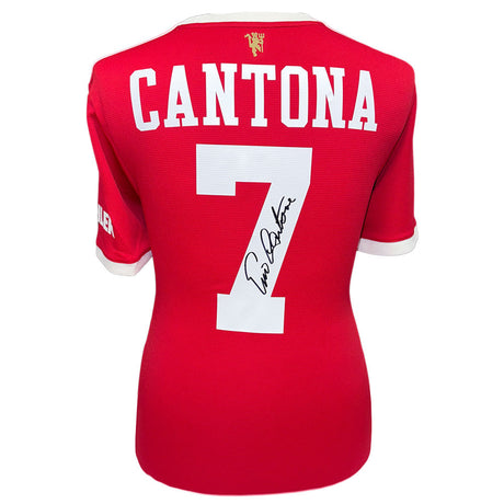 Manchester United FC Cantona Signed Shirt - 2021-2022 Season Replica - Signed Memorabilia at Gift Moments