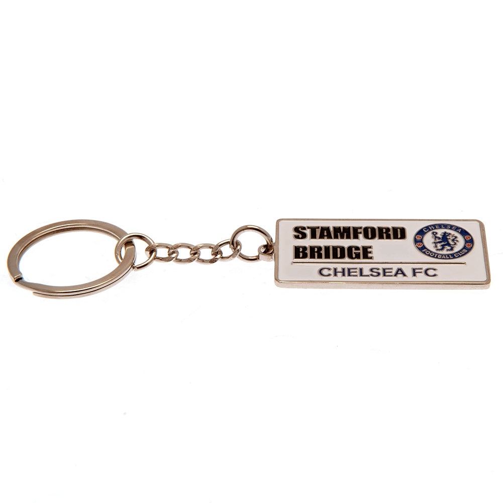 Chelsea FC Embossed Street Sign Keyring - Keyrings at Gift Moments