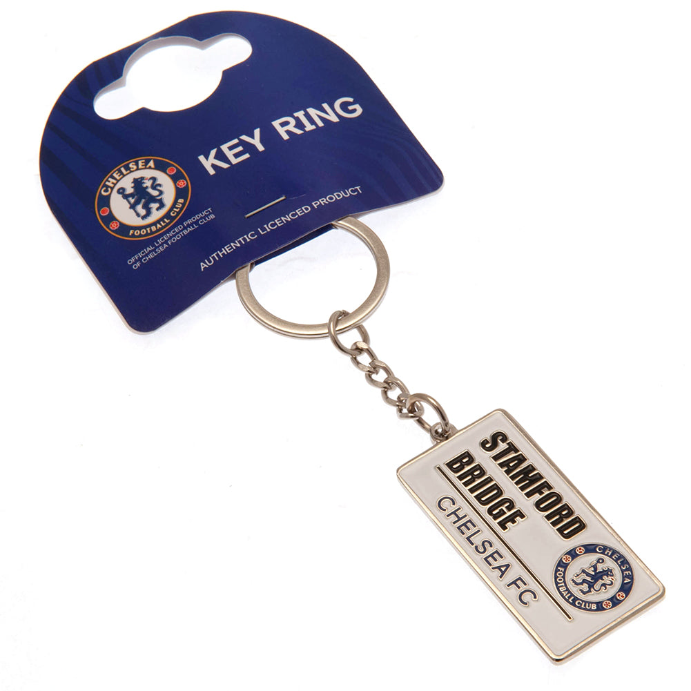 Chelsea FC Embossed Street Sign Keyring - Keyrings at Gift Moments