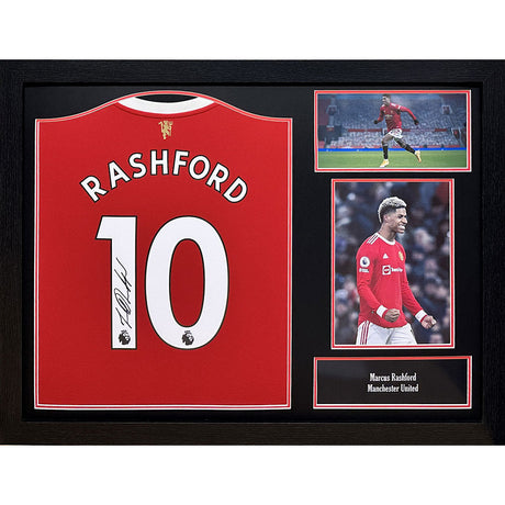 Framed Marcus Rashford Signed Manchester United FC Shirt - Signed Memorabilia at Gift Moments