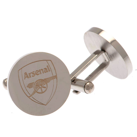 Arsenal FC Stainless Steel Round Cufflinks - Cufflinks & Tie Slides at Gift Moments