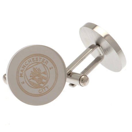 Manchester City FC Stainless Steel Round Cufflinks - Cufflinks & Tie Slides at Gift Moments