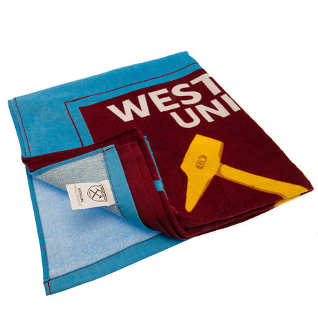 West Ham United FC Towel - Cotton Velour Beach Towel - Towels at Gift Moments