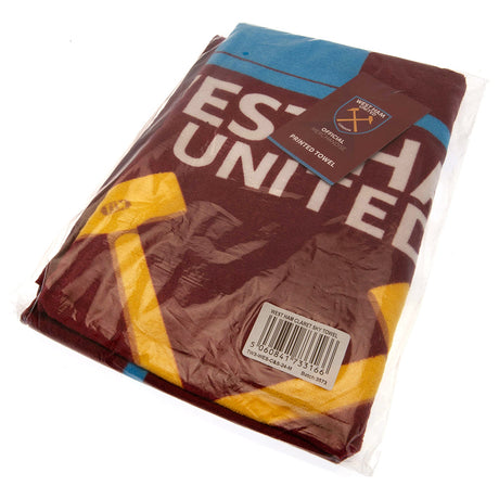 West Ham United FC Towel - Cotton Velour Beach Towel - Towels at Gift Moments