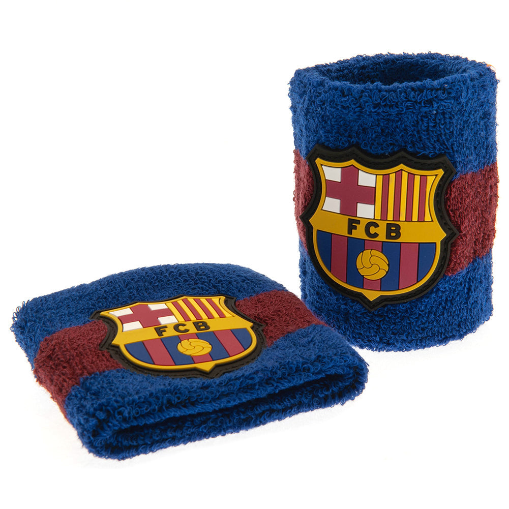 FC Barcelona Wristbands - Pack of 2 Soft Cotton Sweatbands - at Gift Moments