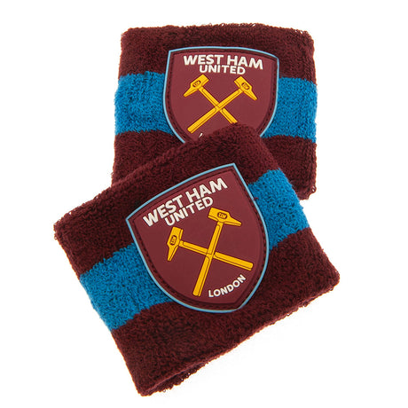 West Ham United FC Wristbands - Pack of 2 Cotton Sweatbands - at Gift Moments