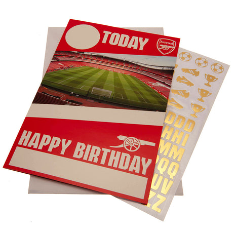 Arsenal FC Birthday Card With Stickers - Greeting Cards at Gift Moments