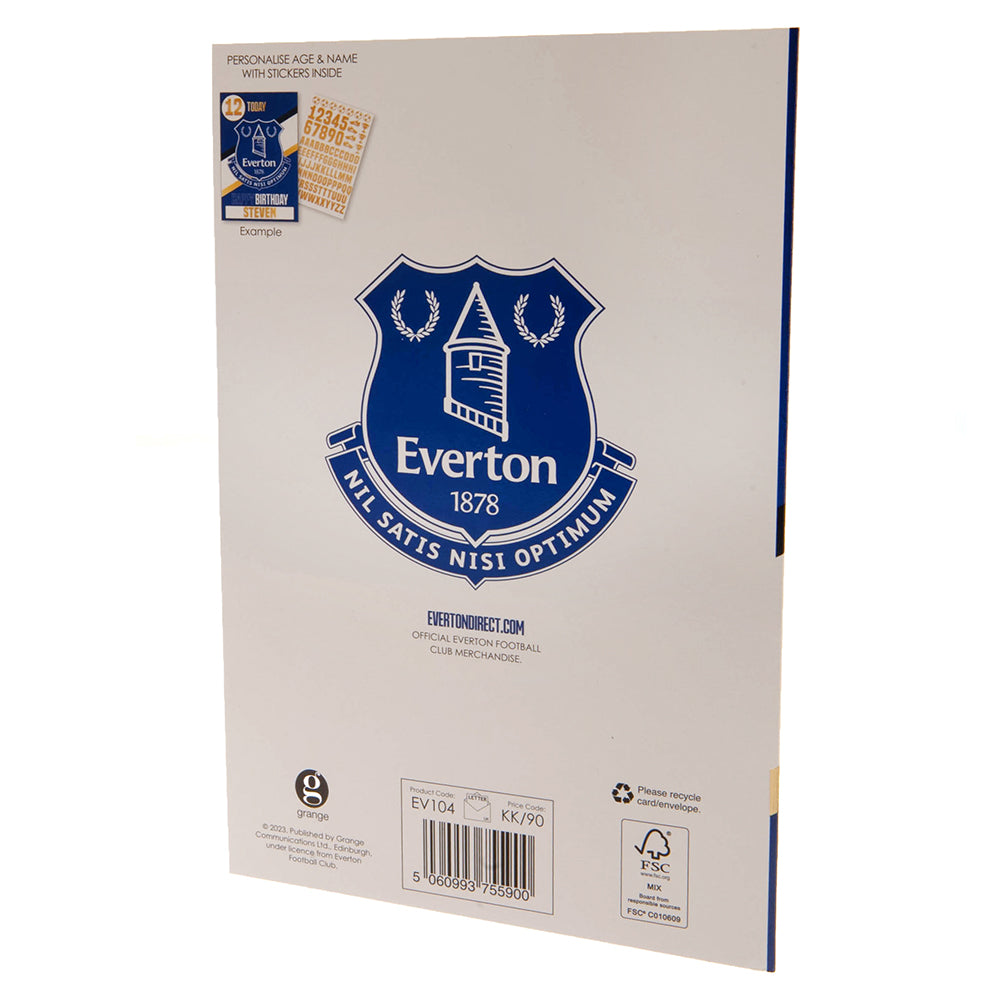 Everton FC Birthday Card With Stickers - Greeting Cards at Gift Moments