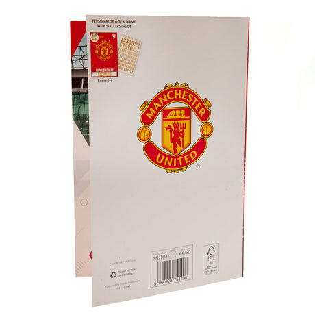 Manchester United FC Birthday Card With Stickers - Greeting Cards at Gift Moments