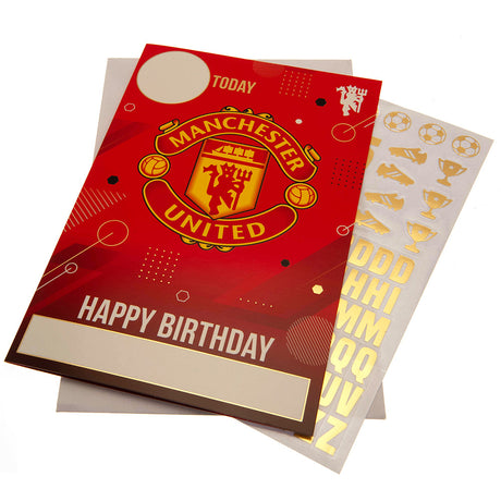 Manchester United FC Birthday Card With Stickers - Greeting Cards at Gift Moments