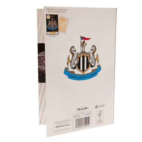 Newcastle United FC Birthday Card With Stickers - Greeting Cards at Gift Moments