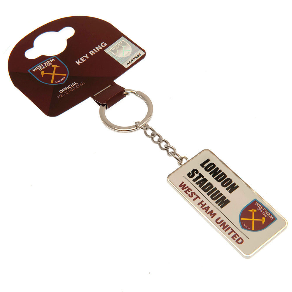 West Ham United FC Street Sign Keyring - Keyrings at Gift Moments