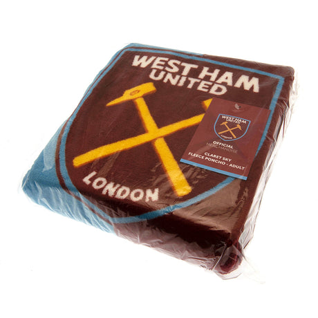 West Ham United FC Poncho Blanket for Adults - Blankets at Gift Moments