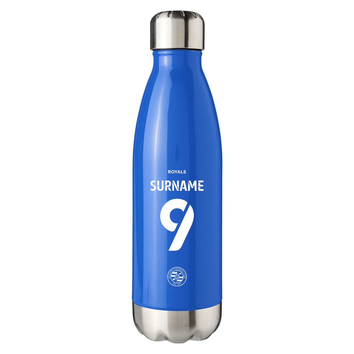 Personalised Reading FC Back of Shirt Blue Insulated Water Bottle - Water Bottles at Gift Moments