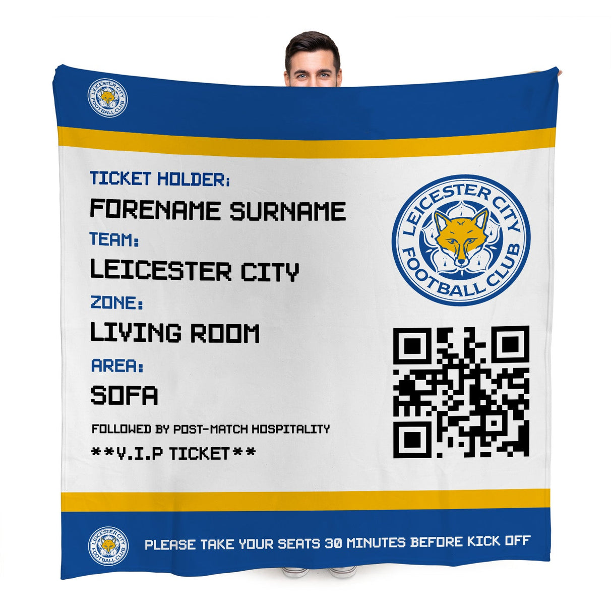 Leicester City FC Personalised Fleece Blanket: 1 - Blankets By Leicester City