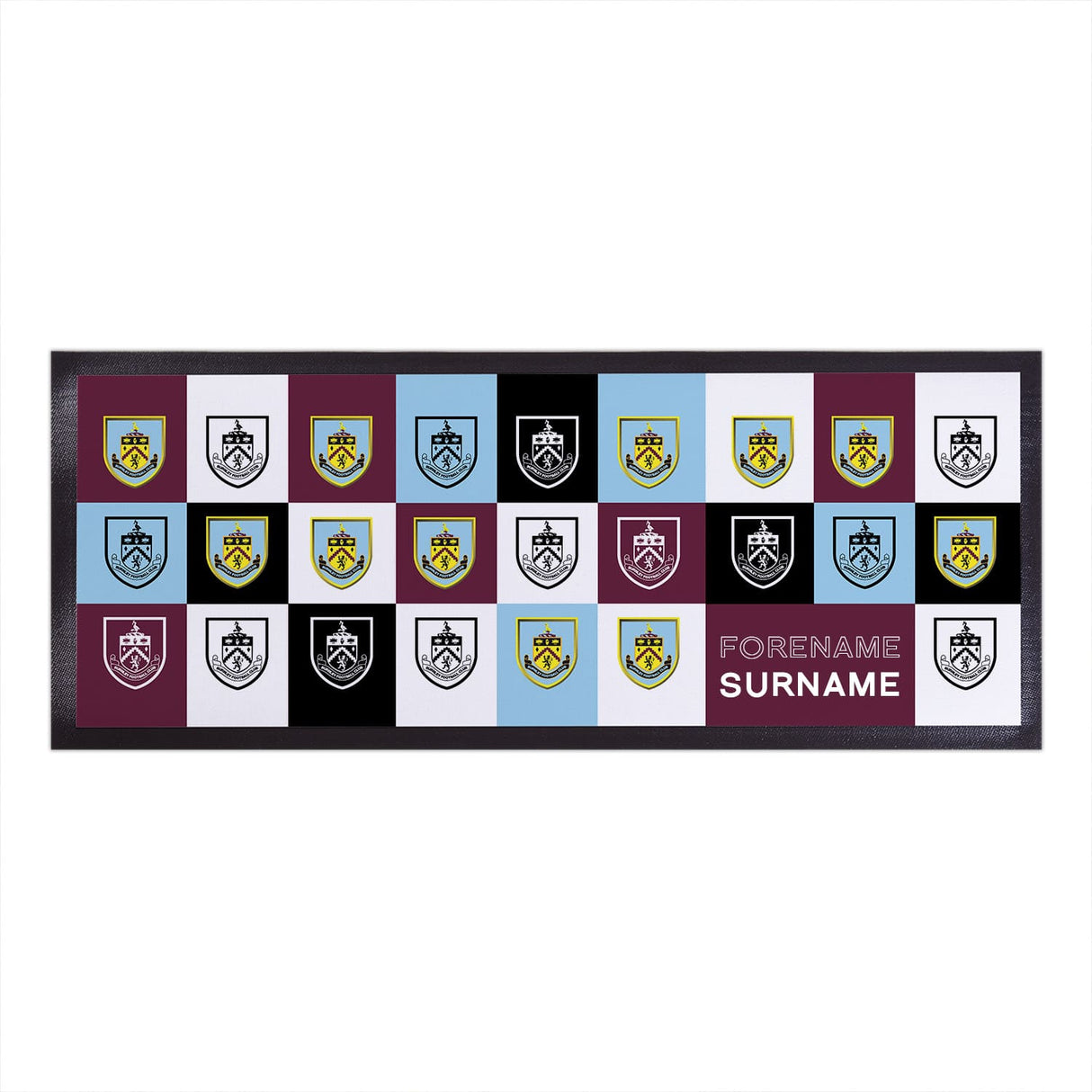 Personalised Burnley FC Chequered Bar Runner - Barware at Gift Moments