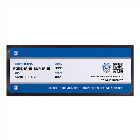 Personalised Cardiff City FC Ticket Bar Runner - Barware at Gift Moments