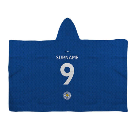 Personalised Leicester City FC Shirt Adult Hooded Fleece Blanket - Blankets at Gift Moments