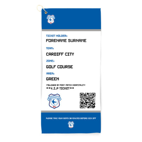 Personalised Cardiff City FC Ticket Golf Towel - Golf Towels at Gift Moments