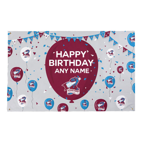 Personalised Scunthorpe United FC Birthday Banner - 5ft x 3ft - Flags & Banners at Gift Moments