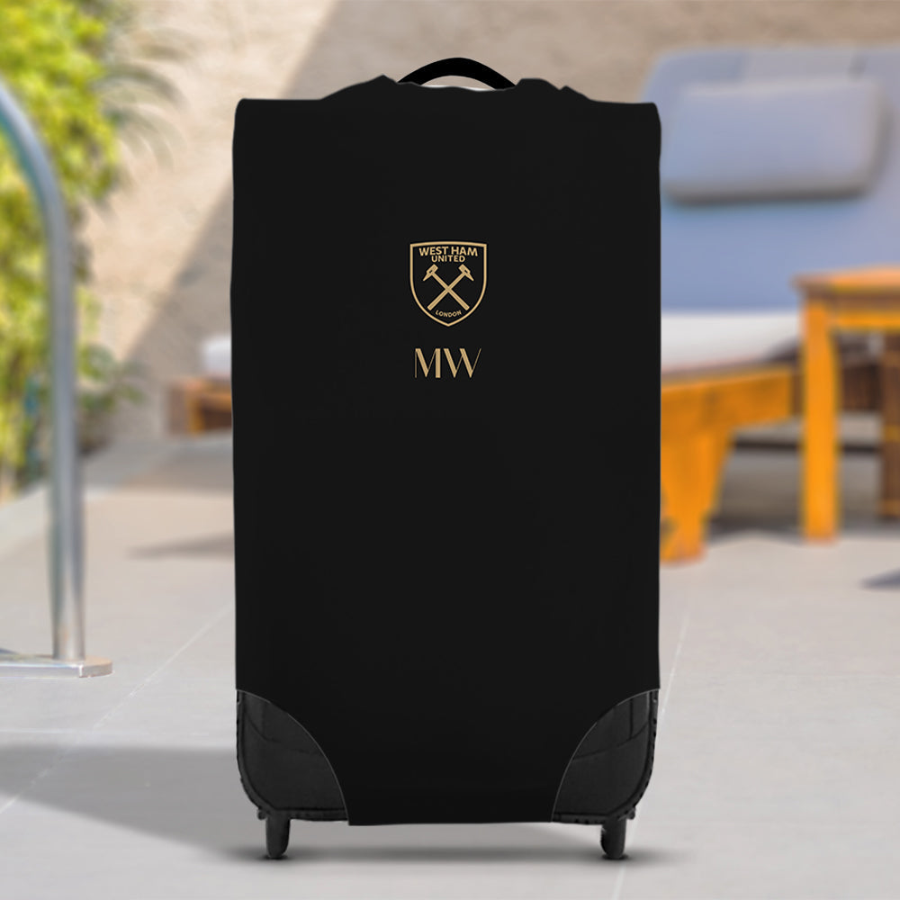 Personalised West Ham United FC Black Suitcase Cover (Small) - Suitcase Covers at Gift Moments