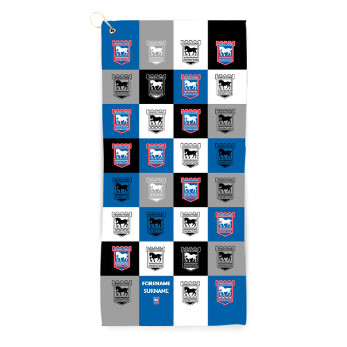 Personalised Ipswich Town Microfibre Golf Towel: 1 - Golf Towels By Ipswich Town