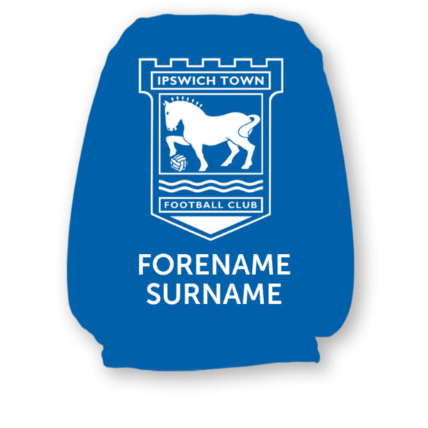 Personalised Ipswich Town FC Mono Crest Headrest Cover