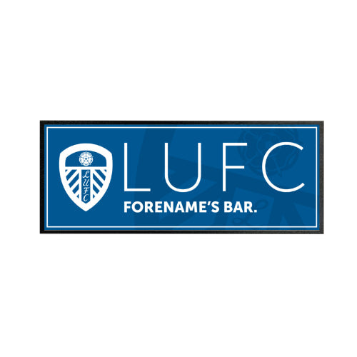 Personalised Leeds United FC Mono Crest Bar Runner - Barware at Gift Moments