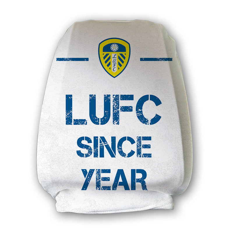 Personalised Leeds United FC Paint Splash Headrest Cover Pair - Car Accessories at Gift Moments