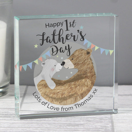 Personalised 1st Father’s Day Crystal Token: 1 - Crystal Tokens By Gift Moments