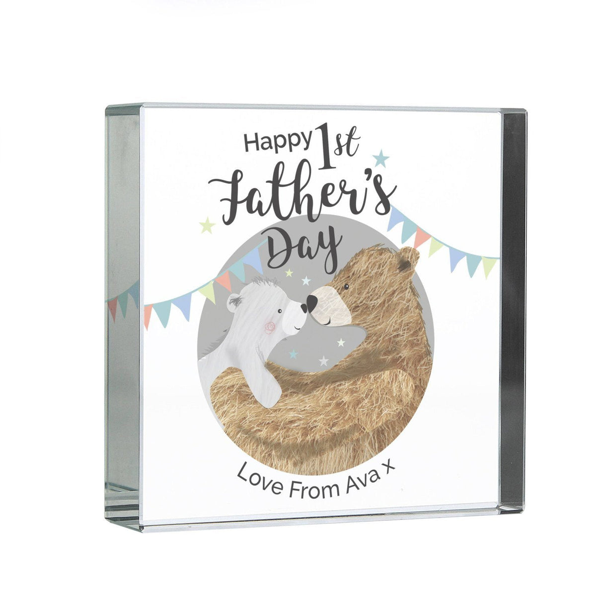 1st Father's Day Daddy Bear Crystal Token - Gift Moments