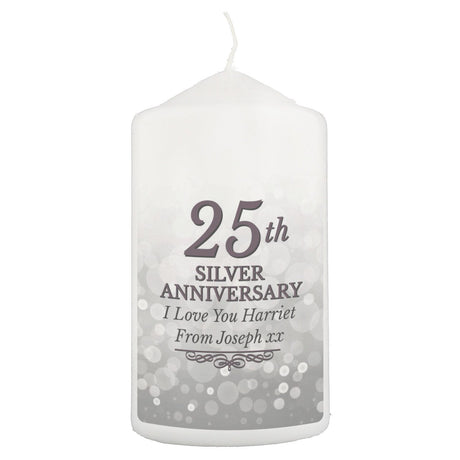 Personalised 25th Silver Anniversary Candle: 3 - Candles By Gift Moments